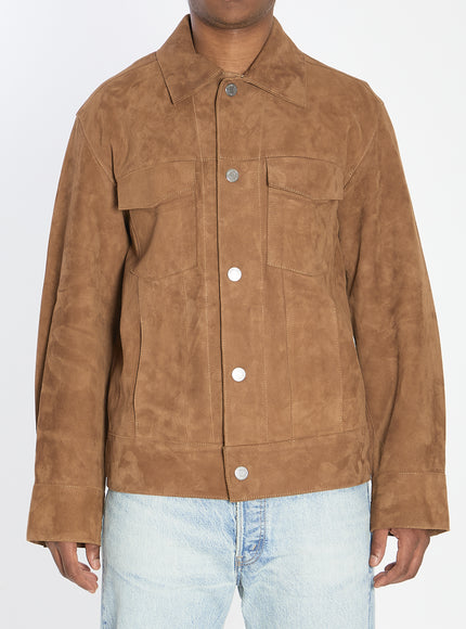 Ami Paris Suede Jacket Brown