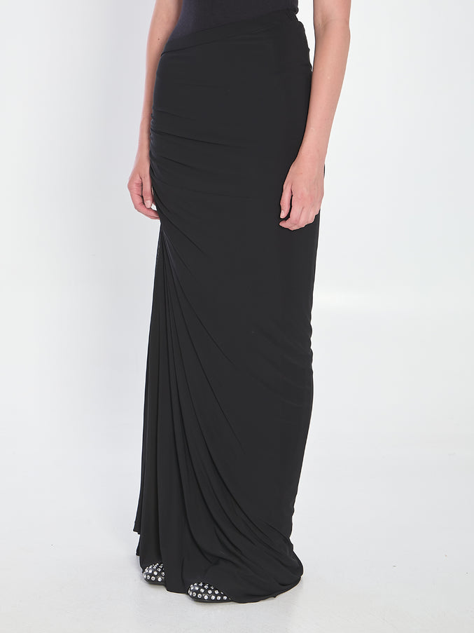 Alaia Long Draped Jersey Dress