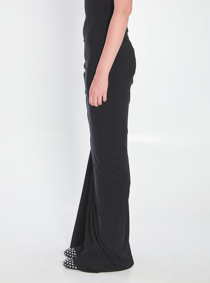 Alaia Long Draped Jersey Dress
