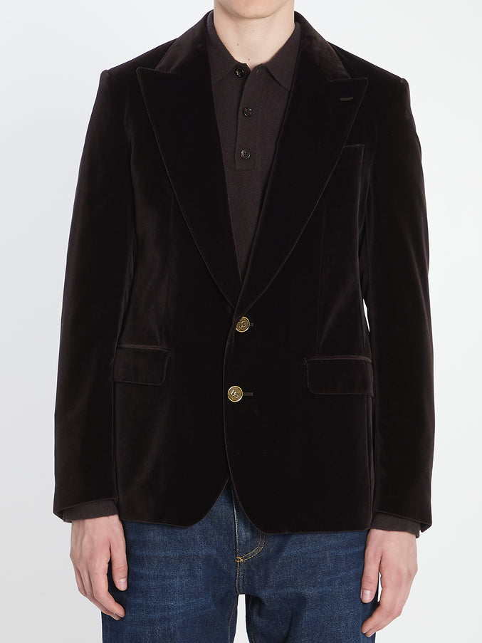 Dolce & Gabbana Single-breasted Sicilia Light Jacket In Cotton Brown