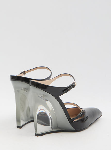 Gucci Mules With Transparent Wedge Heel