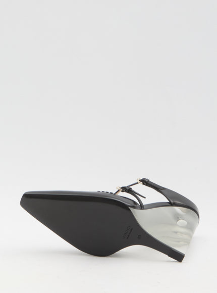 Gucci Mules With Transparent Wedge Heel
