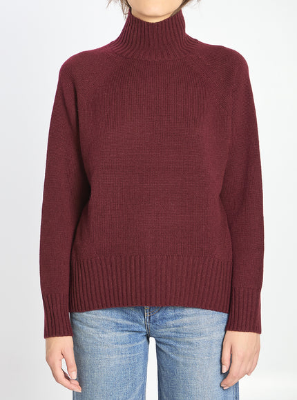 Allude Turtleneck In Wool And Cashmere Bordeaux