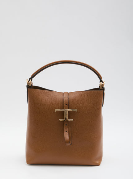 Tod's T Timeless Mini Bucket Bag QT Brown