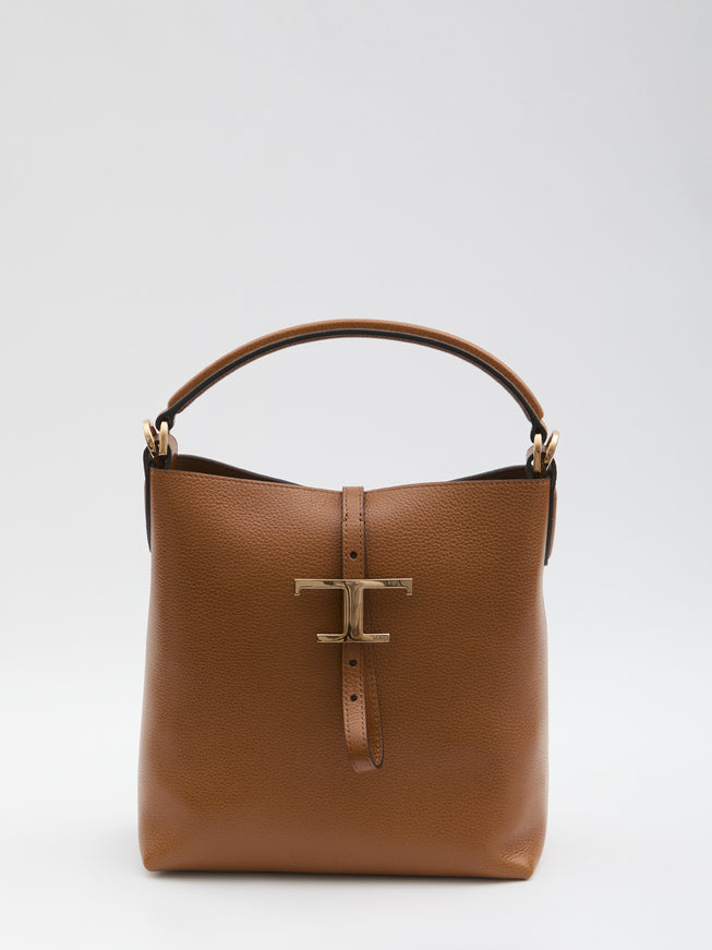 Tod's T Timeless Mini Bucket Bag QT Brown