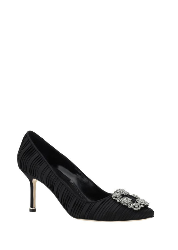 Manolo Blahnik Hangisi Satin Buckle Pump