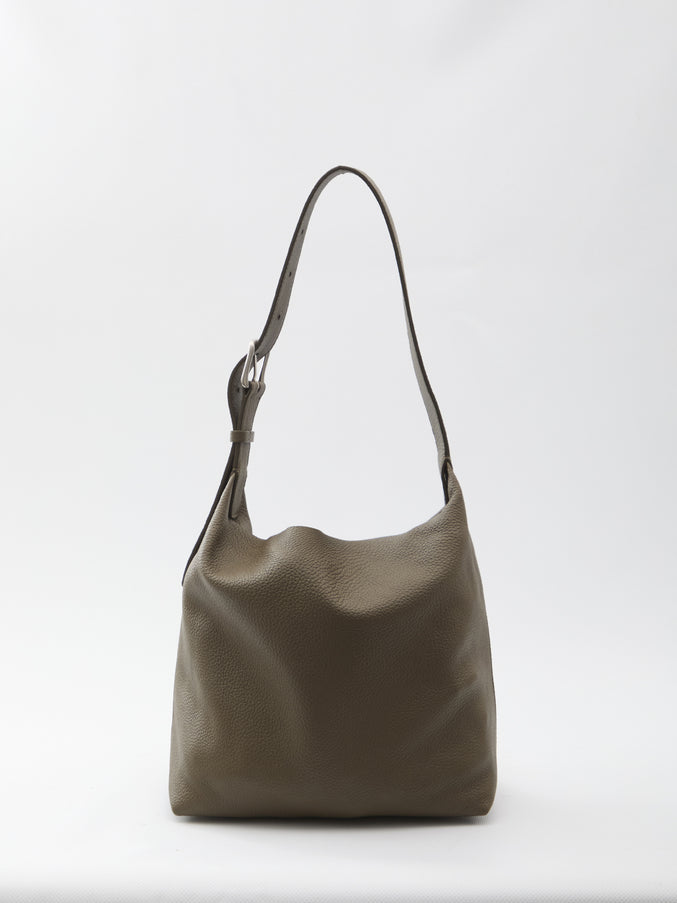 The Row Isa Bag In Deerskin Leather QT Green