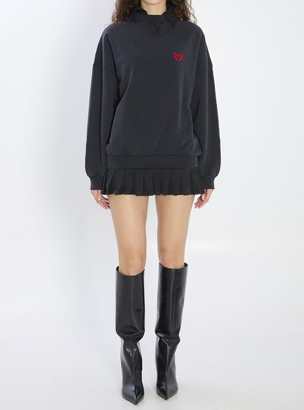 Balenciaga Mini Dress In Cotton Black