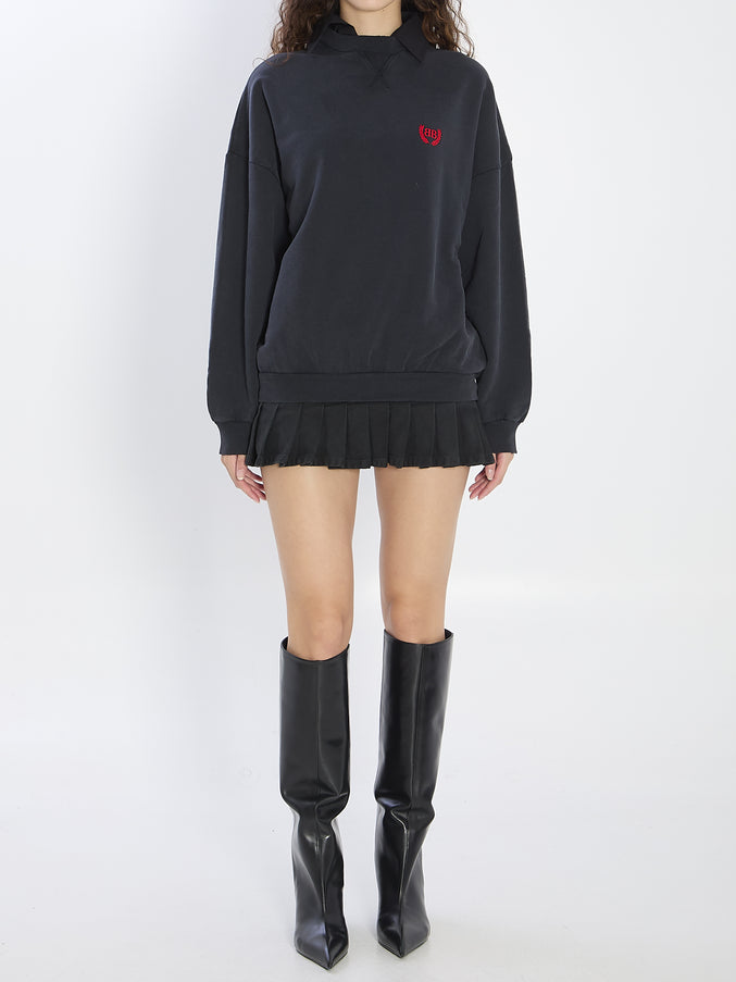 Balenciaga Mini Dress In Cotton Black