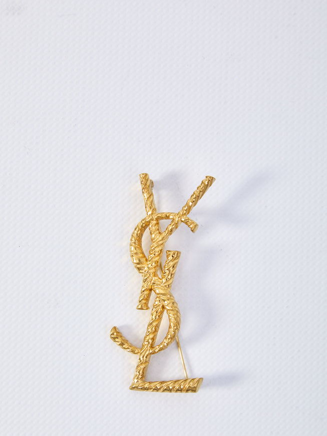 Saint Laurent Cassandre Brooch QT Gold