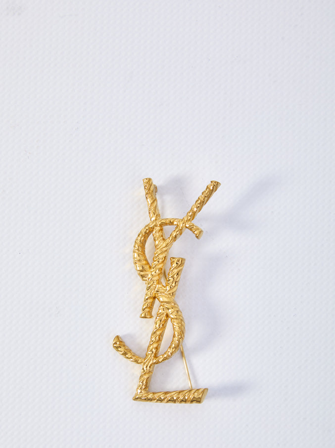 Saint Laurent Cassandre Brooch QT Gold