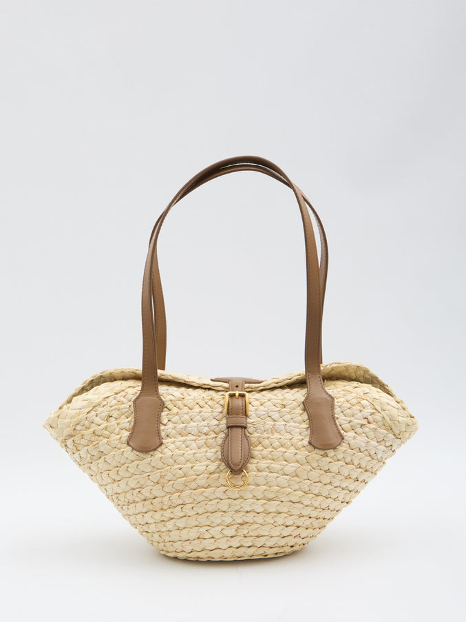 Dolce & Gabbana Capri Coffa Bag In Straw QT Beige