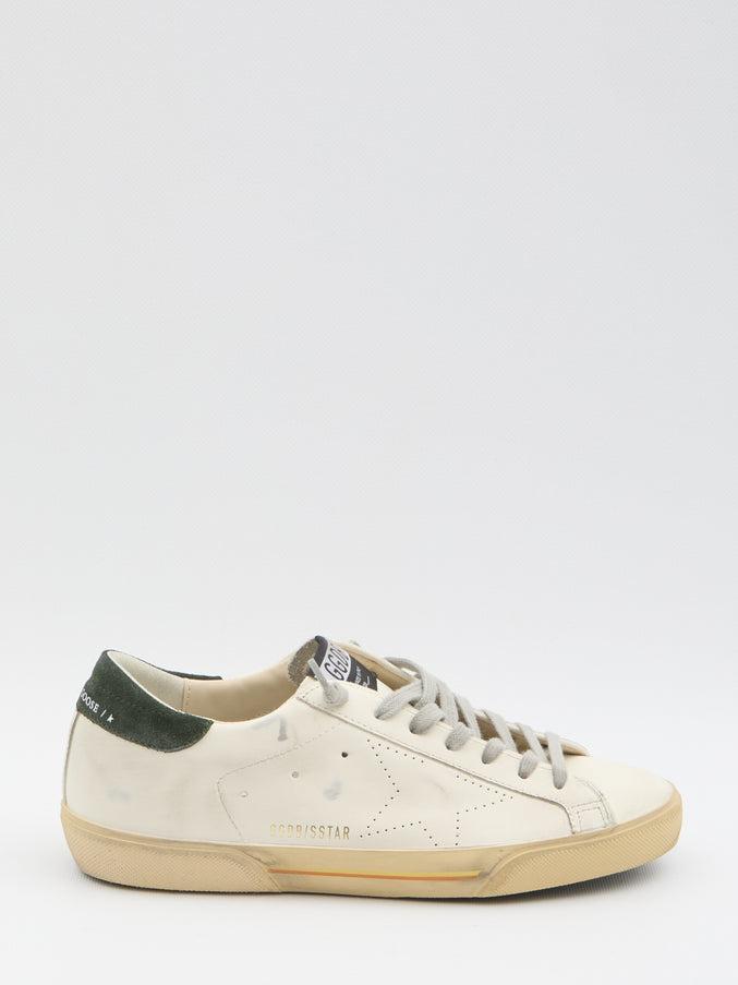 Golden Goose Super-Star Sneakers in White and Green White