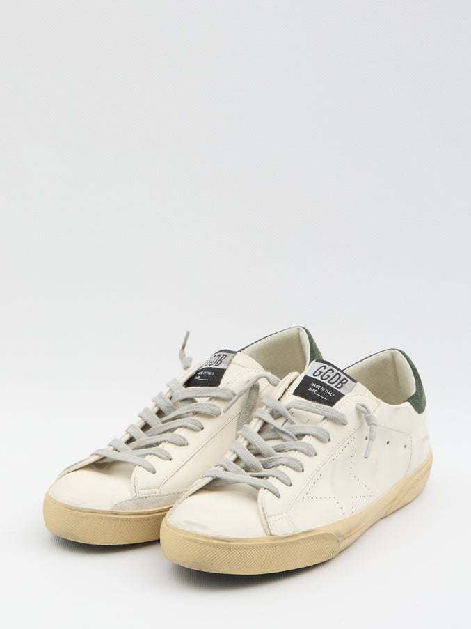 Golden Goose Super-Star Sneakers in White and Green