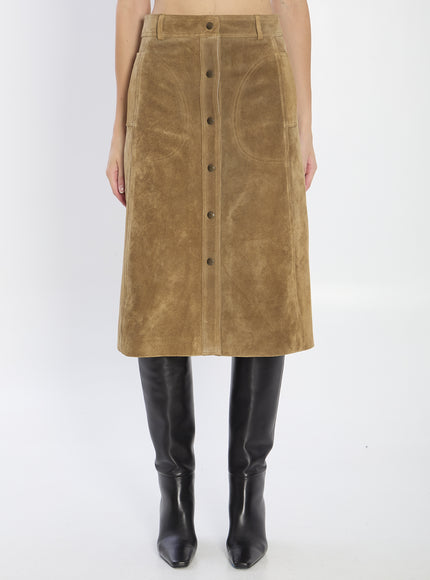 Arma Elen Suede Skirt Green