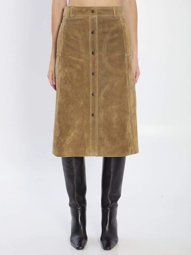 Arma Elen Suede Skirt Green