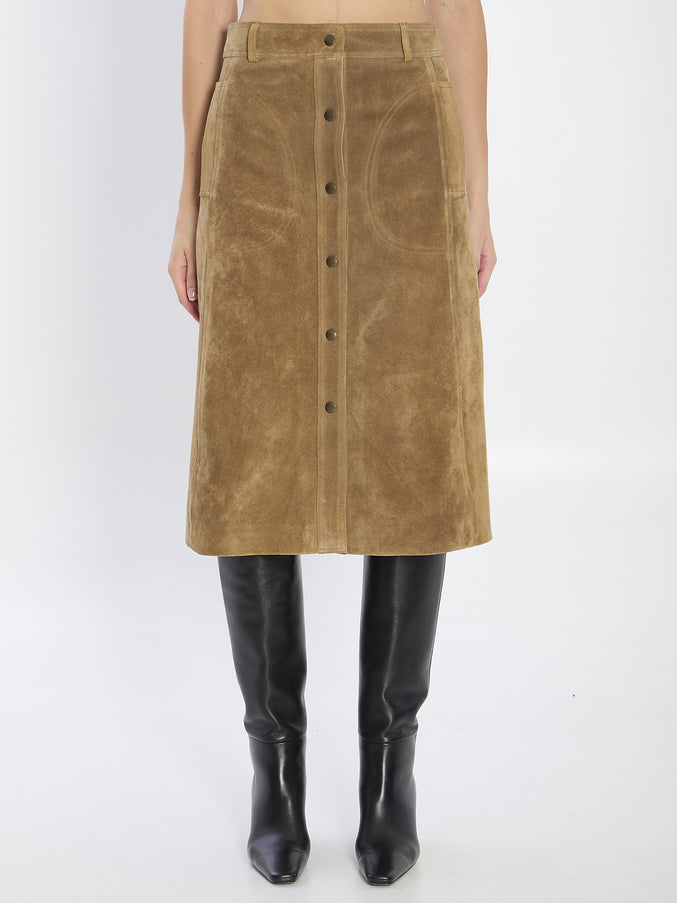 Arma Elen Suede Skirt Green