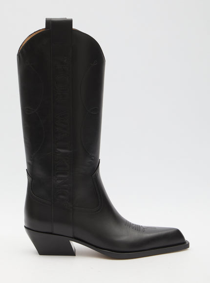 Off White "for Walking" Texan Boots Black
