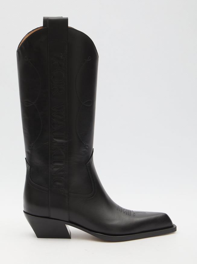 Off White "for Walking" Texan Boots Black