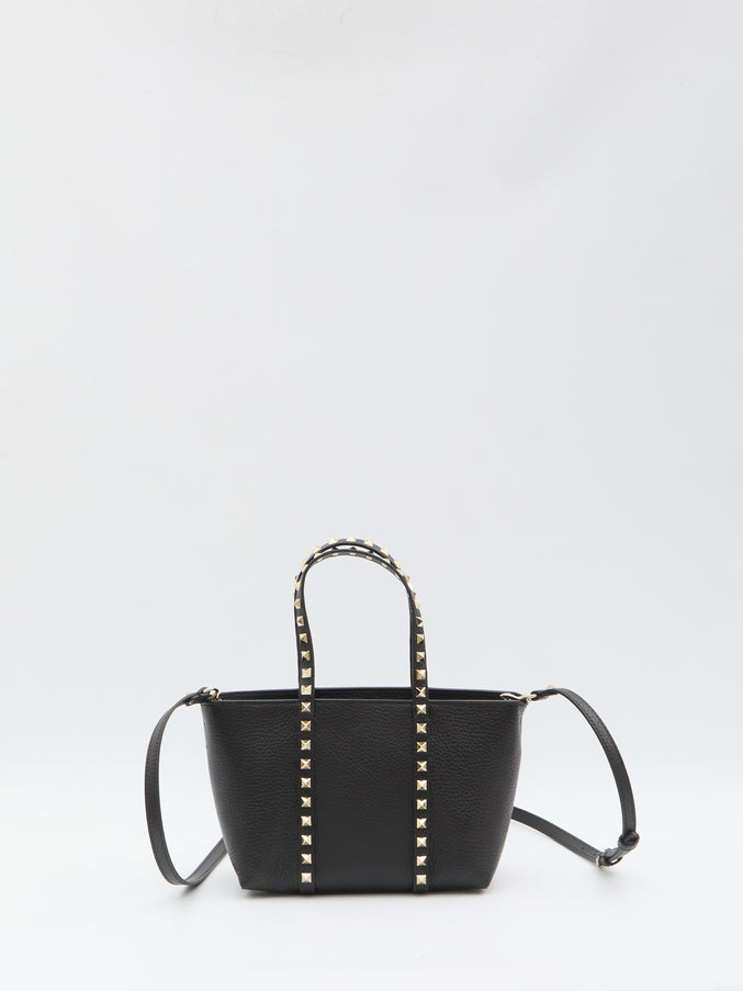 Valentino Garavani Small Rockstud Shopping Bag QT Black