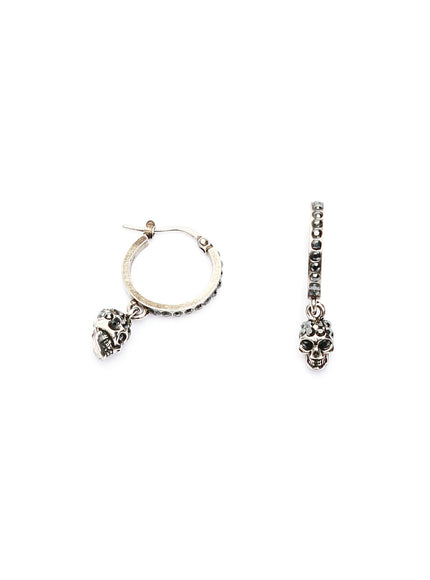 Alexander Mcqueen Hoop Earrings with Skull Pendant