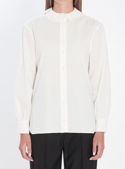 Saint Laurent Shirt In Cotton Poplin White