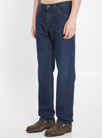 Dolce & Gabbana Denim Pants With Plaque