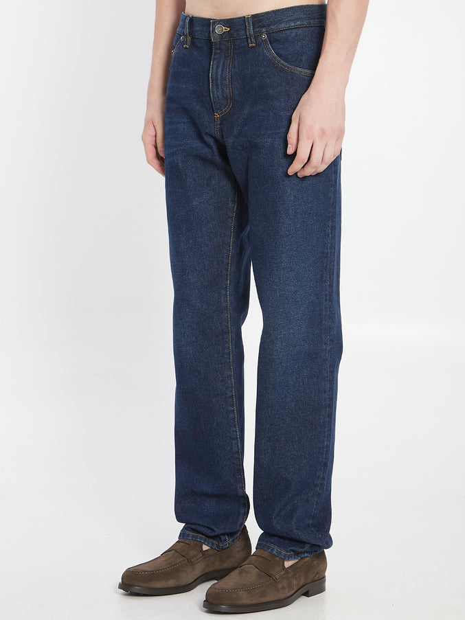 Dolce & Gabbana Denim Pants With Plaque