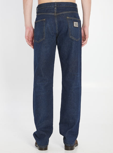 Dolce & Gabbana Denim Pants With Plaque
