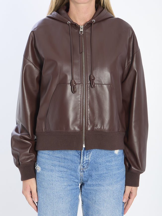 Loewe Flamenco Bomber Jacket Nappa Leather Brown