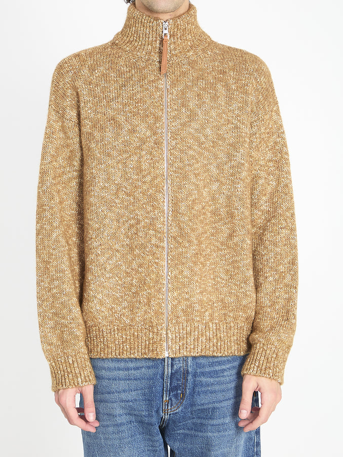 Loewe Zip-up Cardigan Beige