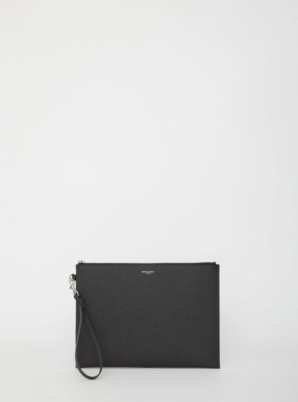 Saint Laurent Leather Tablet Holder Bag QT Black