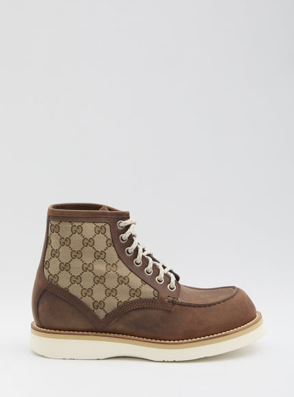 Gucci Gg Ankle Boots Beige