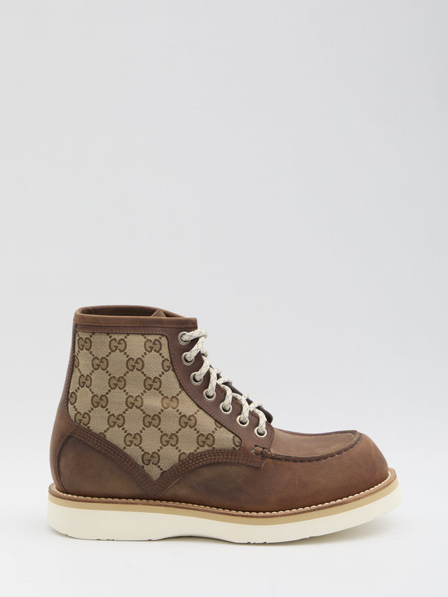 Gucci Gg Ankle Boots Beige