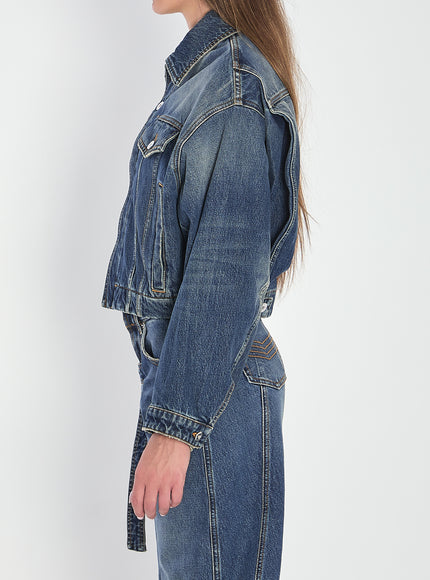 Jean Paul Gaultier Strap Jacket In Denim