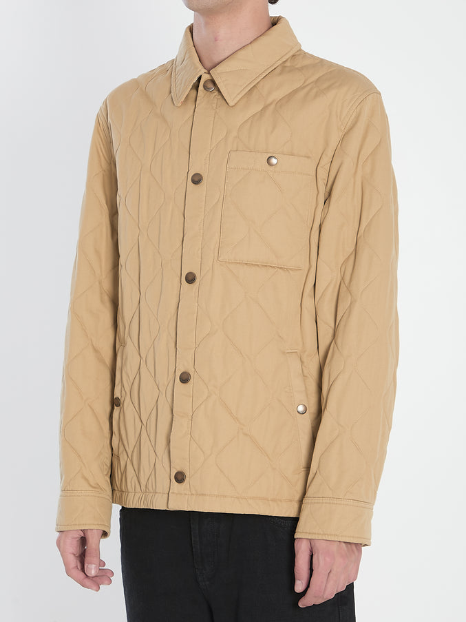 Burberry Jacket In Quilted Gabardine