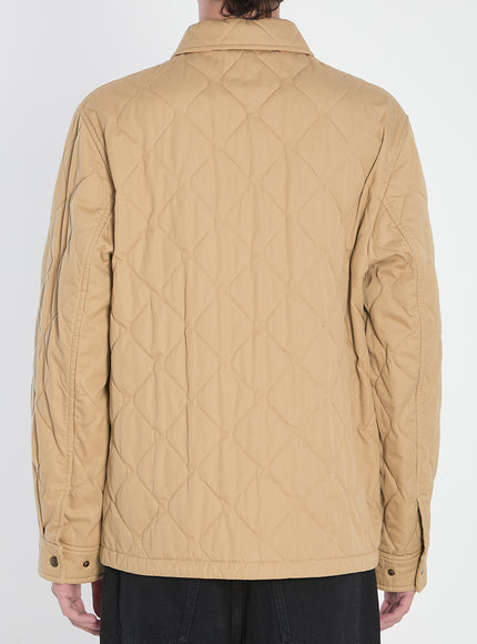 Burberry Jacket In Quilted Gabardine