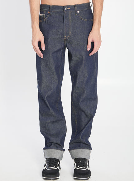 Gucci Denim Trousers With Hem Details Blue