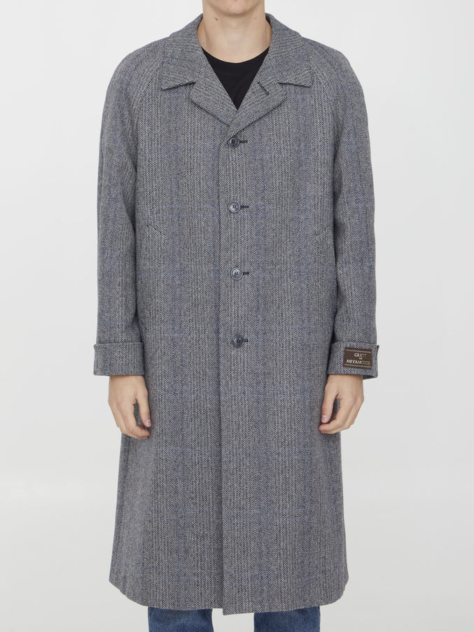 Gucci Houndstooth Coat Black