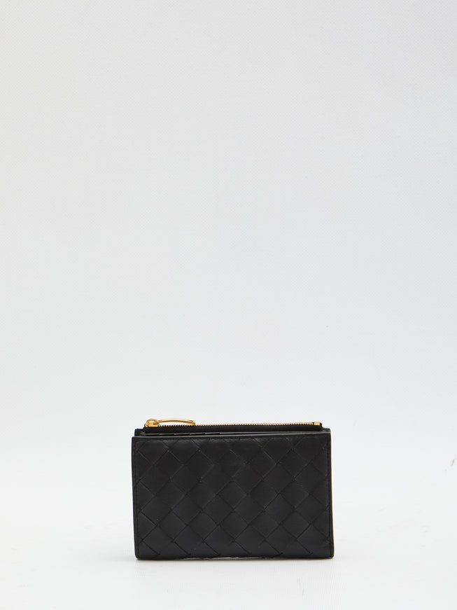 Bottega Veneta Intrecciato Bi-folod Medium Wallet QT Black