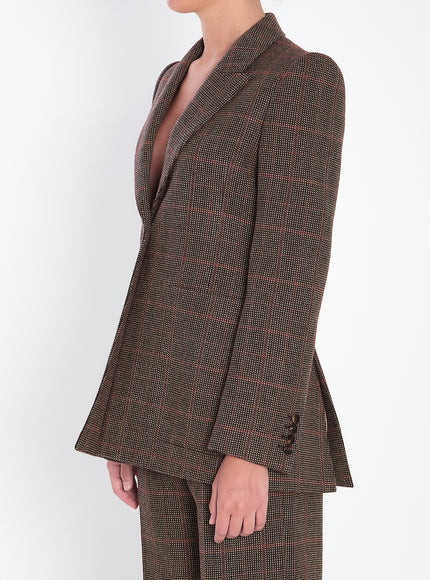 Chloe Checked Wool Tailored Jacket