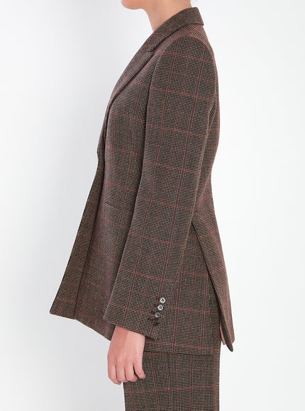 Chloe Checked Wool Tailored Jacket