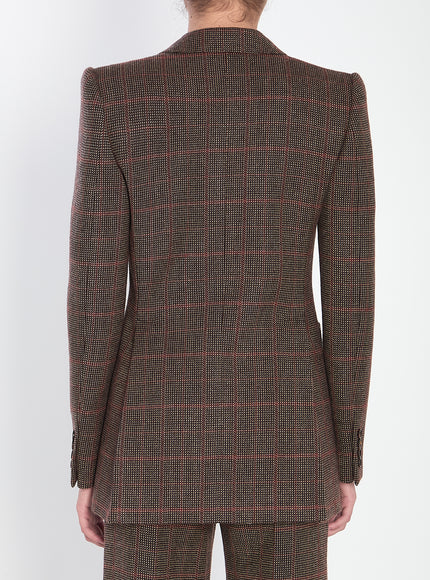 Chloe Checked Wool Tailored Jacket