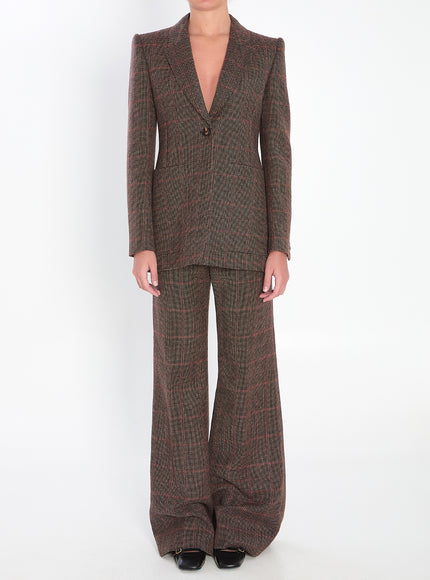 Chloe Checked Wool Tailored Jacket