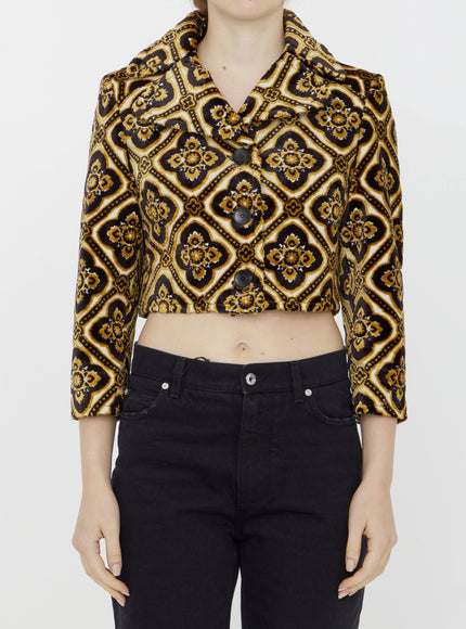 Etro Velvet Cropped Jacket Brown