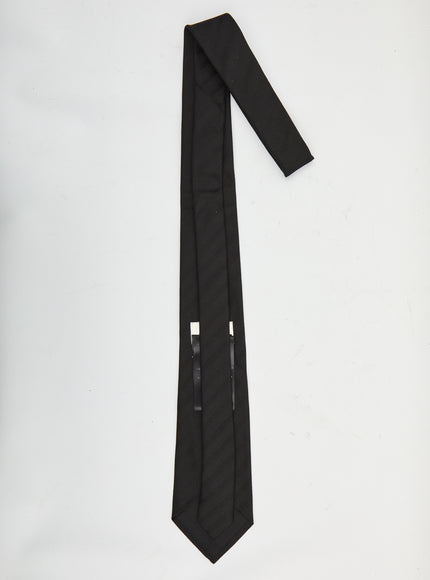Saint Laurent Striped Wide Tie In Silk Jacquard