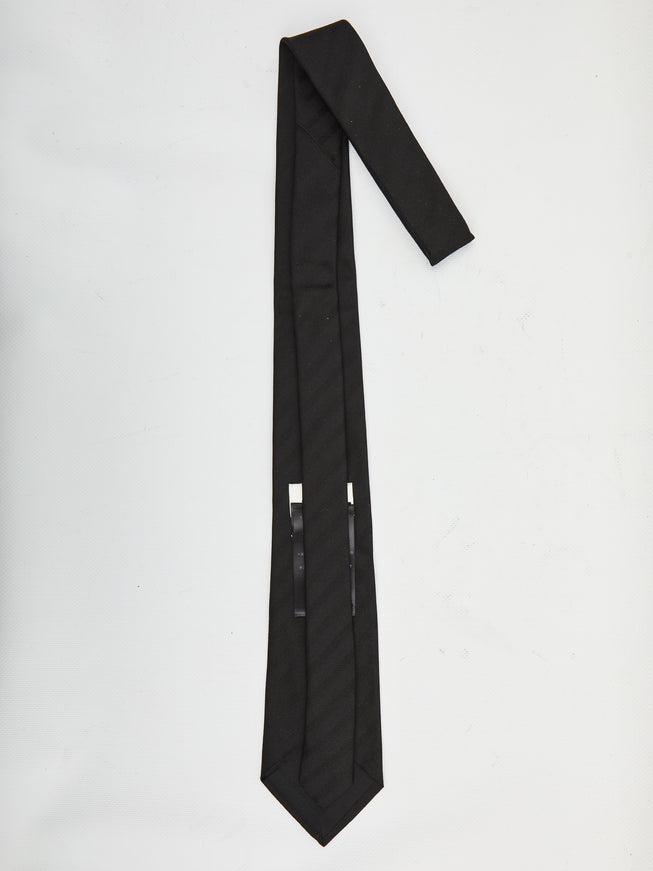 Saint Laurent Striped Wide Tie In Silk Jacquard