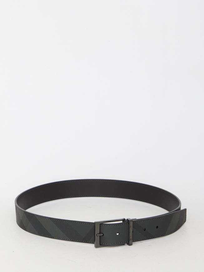 Burberry Check Reversible Belt Grey