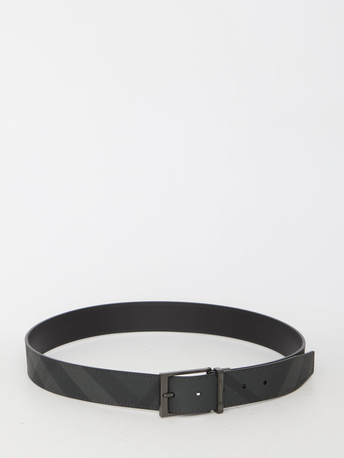 Burberry Check Reversible Belt Grey