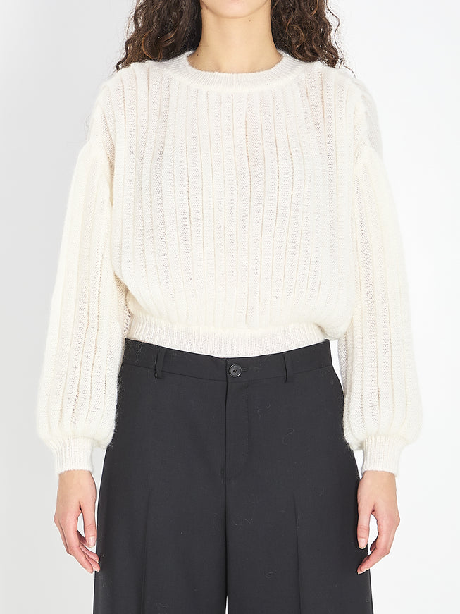 Loewe Mohair Blend Sweater White